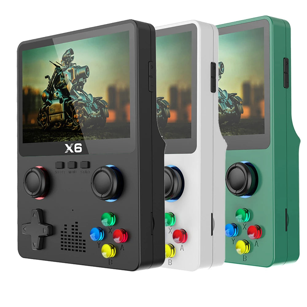 2023 New X6 3.5Inch IPS Screen Handheld Game Player Dual Joystick 11 Simulators GBA Video Game Console for Kids Gifts