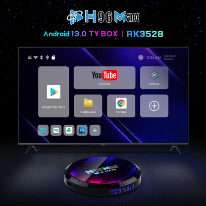 Android TV Box H96MAX RK3528 Android Box Soporte 2,4G/5,8G Wifi6 BT5.0 4K Video Set Top TV Box Decodificar Y Reproducir 8K 24Fps