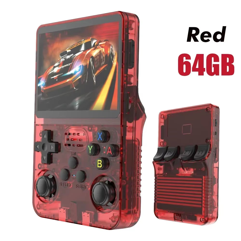 Open Source R36S R36H Video Game Console Linux System 3.5Inch IPS Screen Orange Portable Pocket Video Player 64G R36S MAX