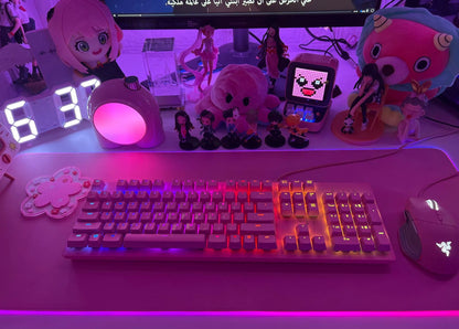 Alfombrilla De Ratón Rosa Rgb Fondo Monocromático Alfombrilla De Ratón Para Juegos Con Retroiluminación LED Portátil Gamer Teclado Accesorios Para Juegos Alfombrilla De Escritorio Pc