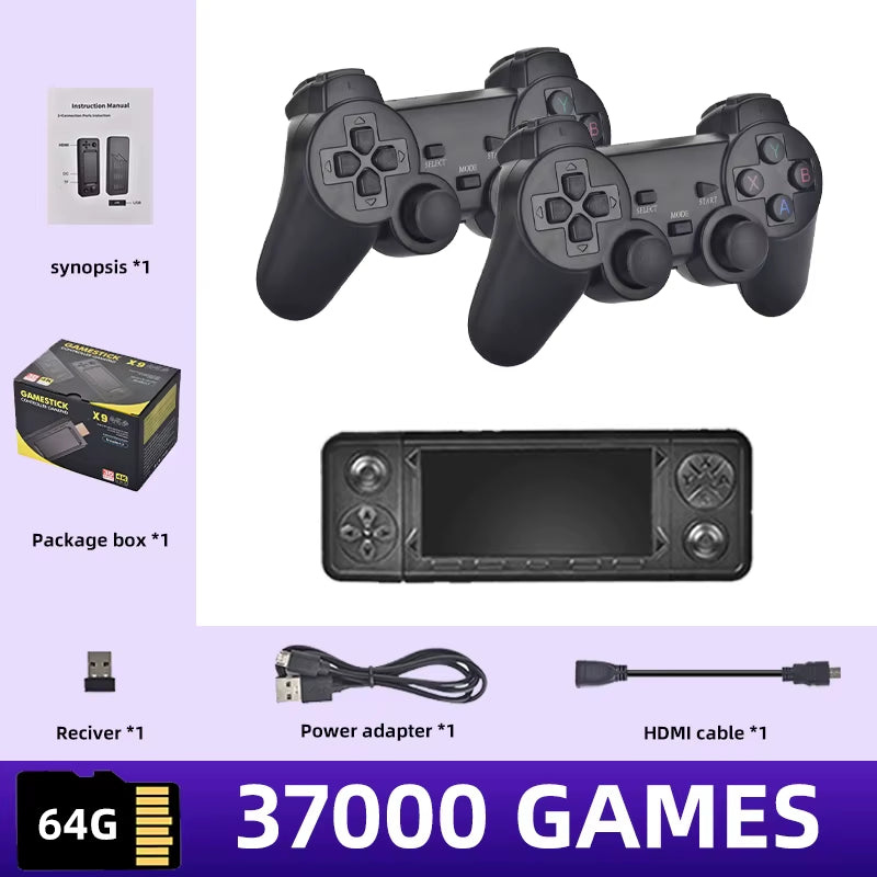 2025 Nuevo X9PRO Game Stick 4K TV Consola De Videojuegos Juegos 3D Para PSP/PS1/N64/NDS 40 + Simuladores 42000 Juegos Retro