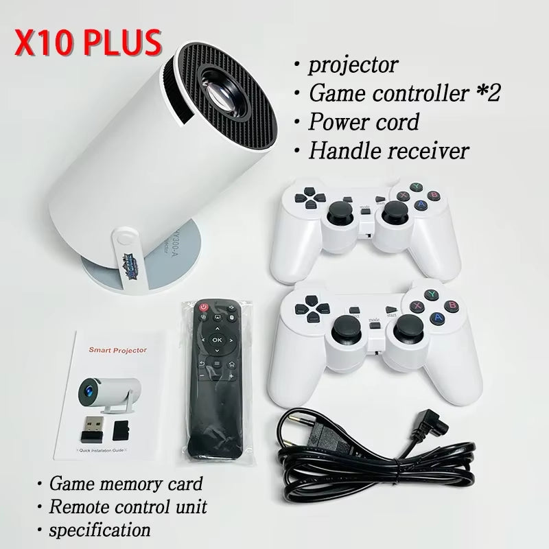 Consolas De Videojuegos Retro X10 Plus, Sistema Android 11, Proyector Inteligente Portátil 720P H713, Proyector Lcd, Caja De Juegos HD H300