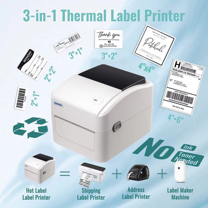 XP-460B/420B 4Inch Shipping Label/Express/Thermal Barcode Label Printer Compatible with Shipping Label 4X6 Inches Label